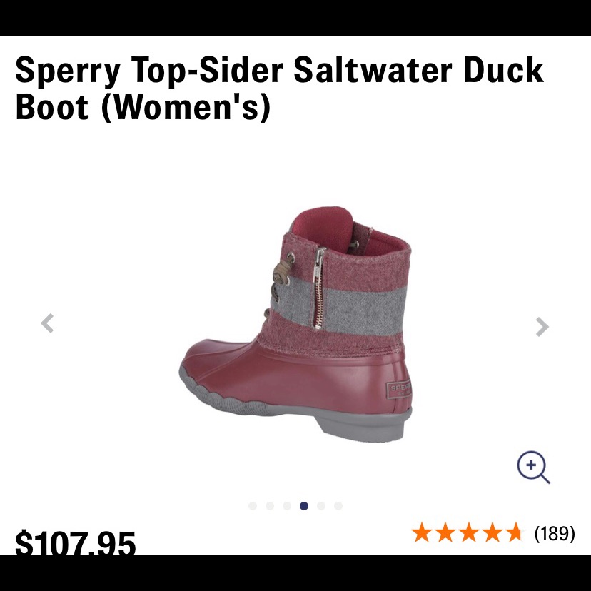 Nib Sperry Womens 7.5 Duck Boots Retail $107.95